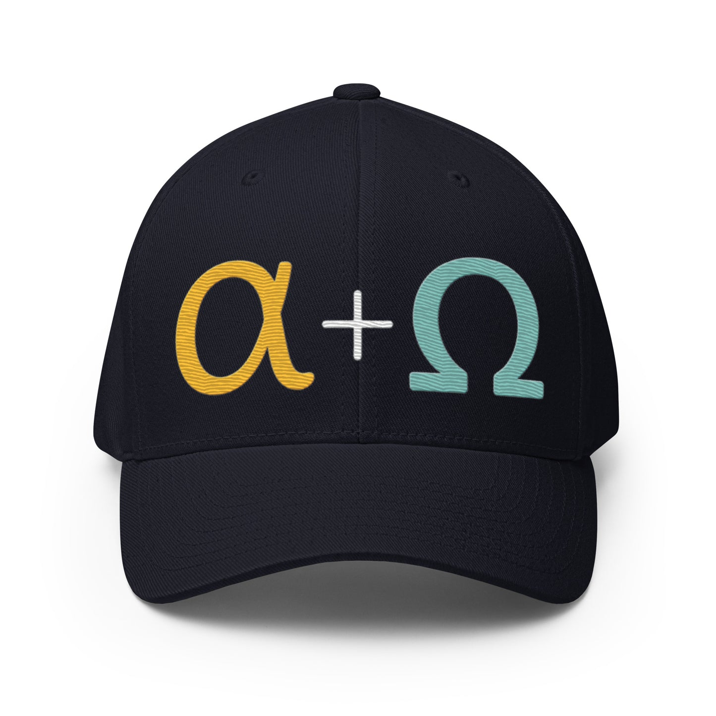 Alpha + Omega White Flexfit Cap