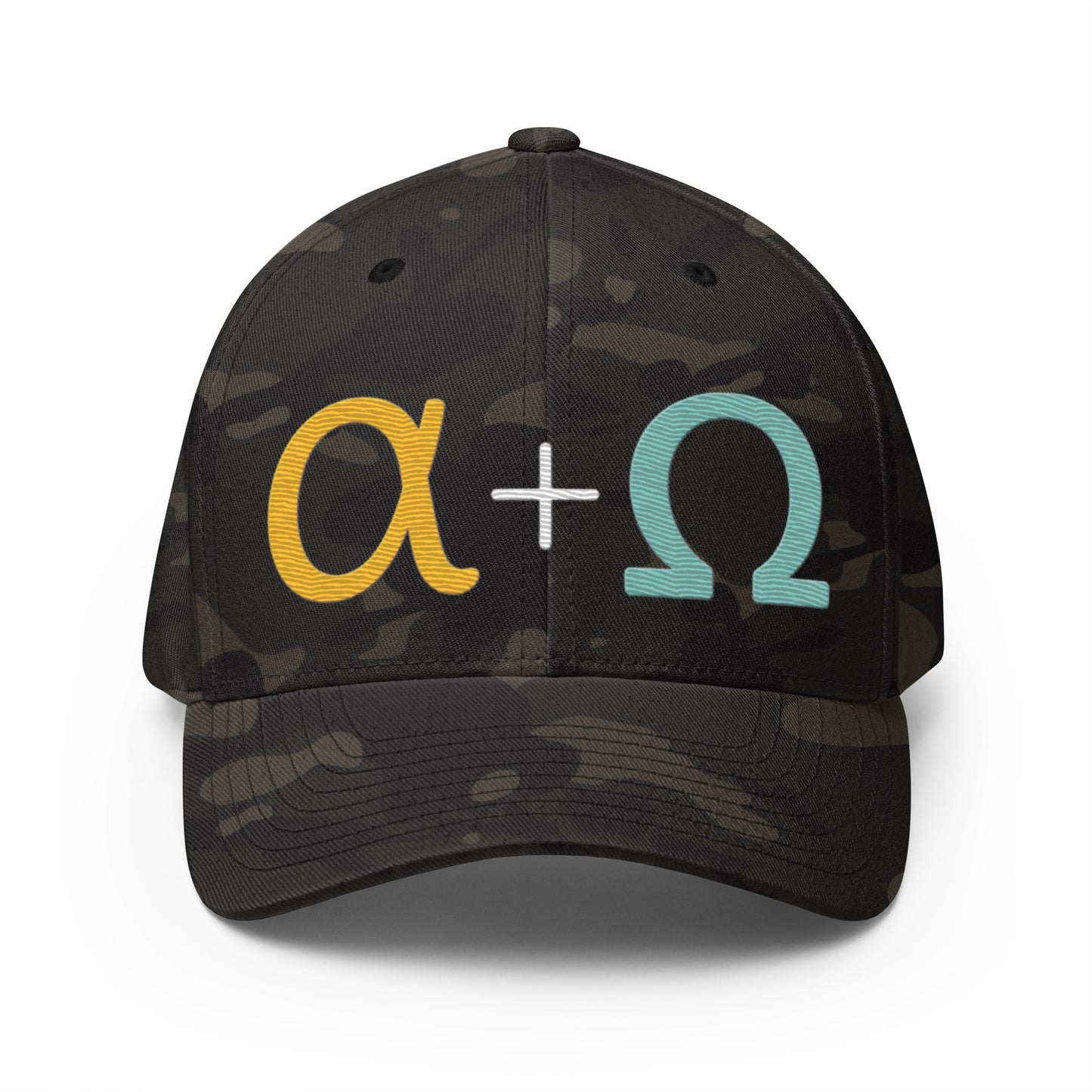 Alpha + Omega White Flexfit Cap